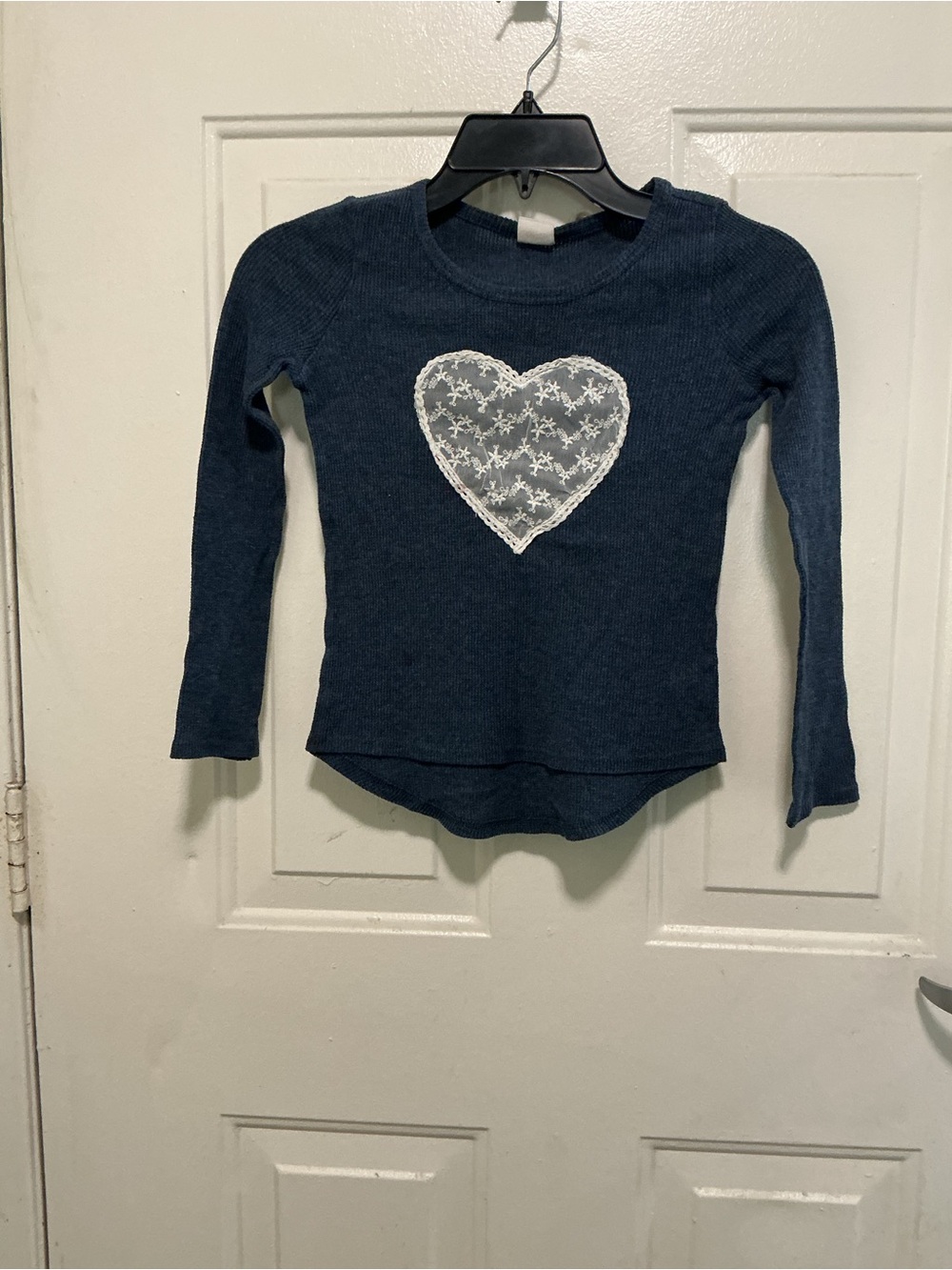 Tucker + Tate Navy Long-Sleeve Top with White Lace Heart